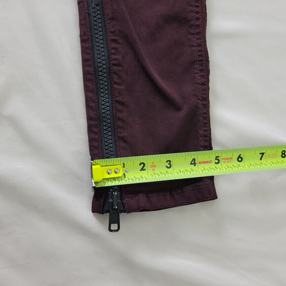 BDG Jeans Womens 29 Maroon‎ Denim Low Rise Jegging Zip Ankle W28 x L27.5 - Picture 7 of 16